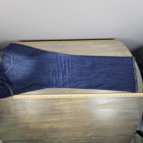 Vigoss Womens Jeans Chelsea Slim Boot Cut Blue Denim Dark Wash Destroyed Size 18 - Picture 7 of 8